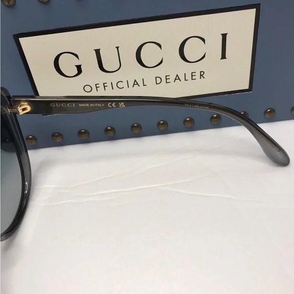 ?New ?- Gucci GG0789S-001 57 Sunglass WOMAN INJECTION Grey display picture 2